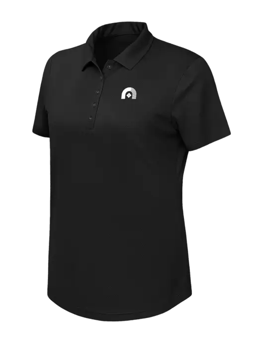 Callaway Womens Birdseye Black Polo w/Novo Icon