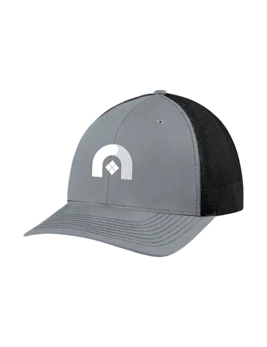 Richardson Adjustable Snapback Original 112 Trucker Cap Heather Grey w/Black Mesh w/Novo Icon