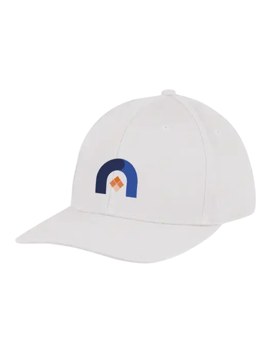 Premium Modern Structured Twill White Snapback Cap w/Novo Icon