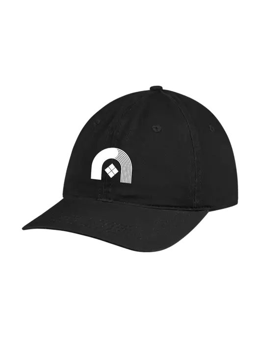 Garment Washed Unstructured Twill Black Cap w/Novo Icon