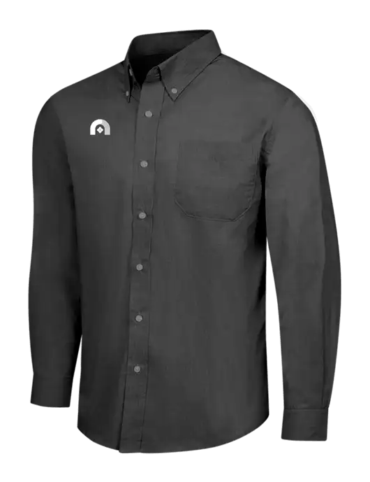 Soft Black Crosshatch Easy Care Shirt w/Novo Icon