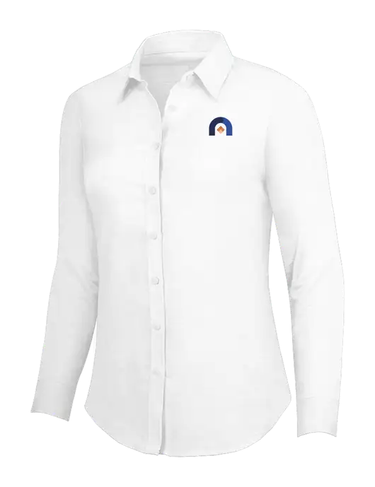 White Womens SuperPro Oxford Shirt w/Novo Icon