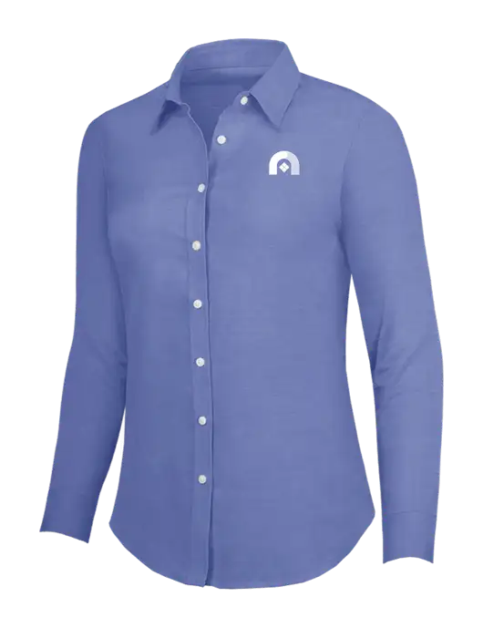 Navy Womens SuperPro Oxford Shirt w/Novo Icon