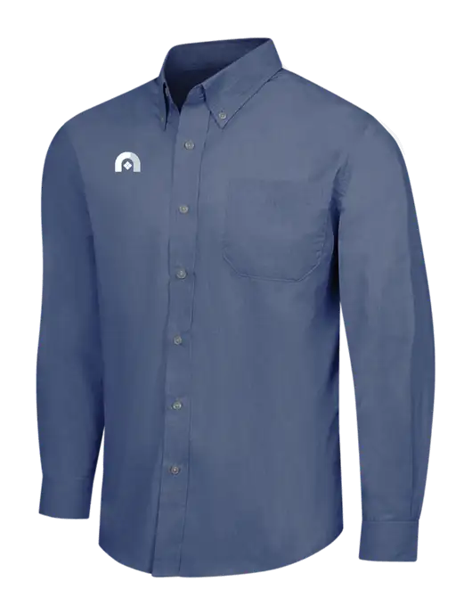Light Navy Crosshatch Easy Care Shirt w/Novo Icon