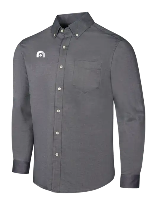 Dark Grey SuperPro Oxford Shirt w/Novo Icon