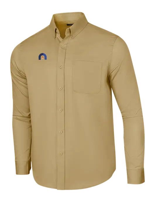 Long Sleeve Dark Tan Superpro React Twill Shirt w/Novo Icon