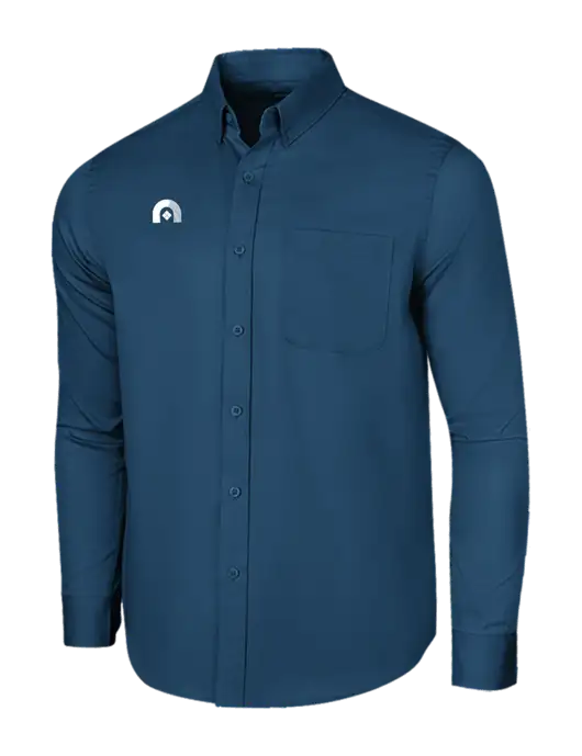 Long Sleeve Light Navy Superpro React Twill Shirt w/Novo Icon