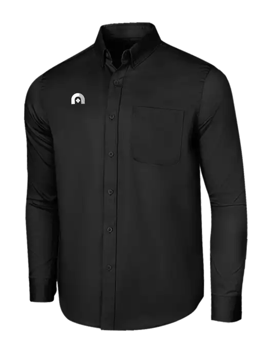 Long Sleeve Deep Black Superpro React Twill Shirt w/Novo Icon