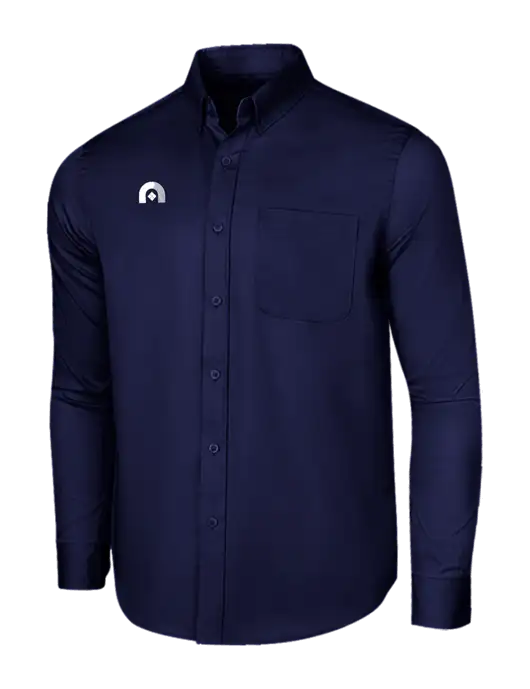 Long Sleeve Navy Superpro React Twill Shirt w/Novo Icon