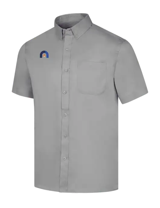 Short Sleeve Light Grey Superpro React Twill Shirt w/Novo Icon