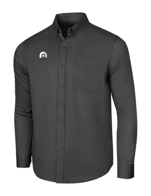 Long Sleeve Dark Grey Superpro React Twill Shirt w/Novo Icon
