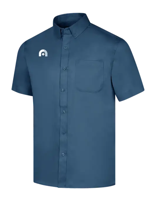 Short Sleeve Light Navy Superpro React Twill Shirt w/Novo Icon