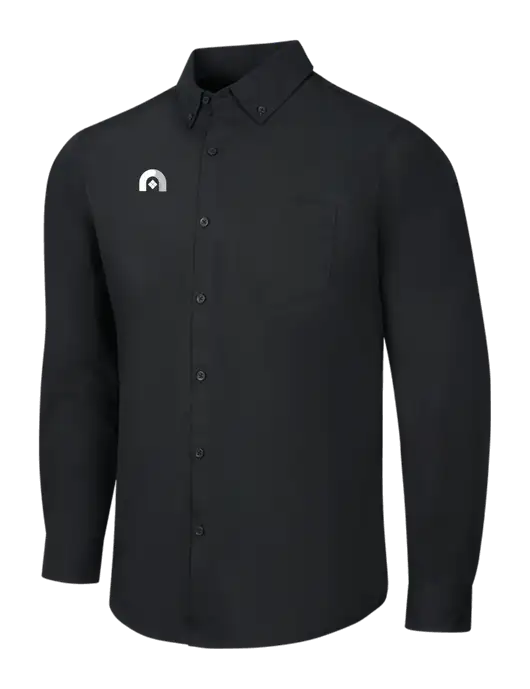 Black Long Sleeve Carefree Poplin Shirt w/Novo Icon