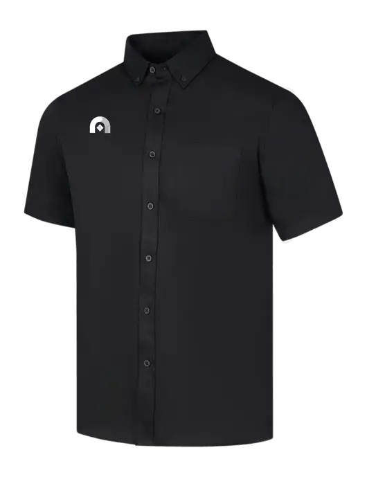 Short Sleeve Deep Black Superpro React Twill Shirt w/Novo Icon