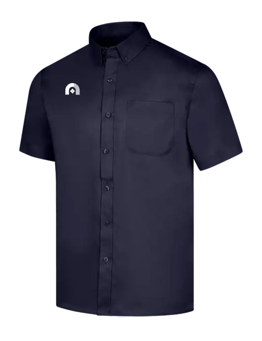 Short Sleeve Navy Superpro React Twill Shirt w/Novo Icon