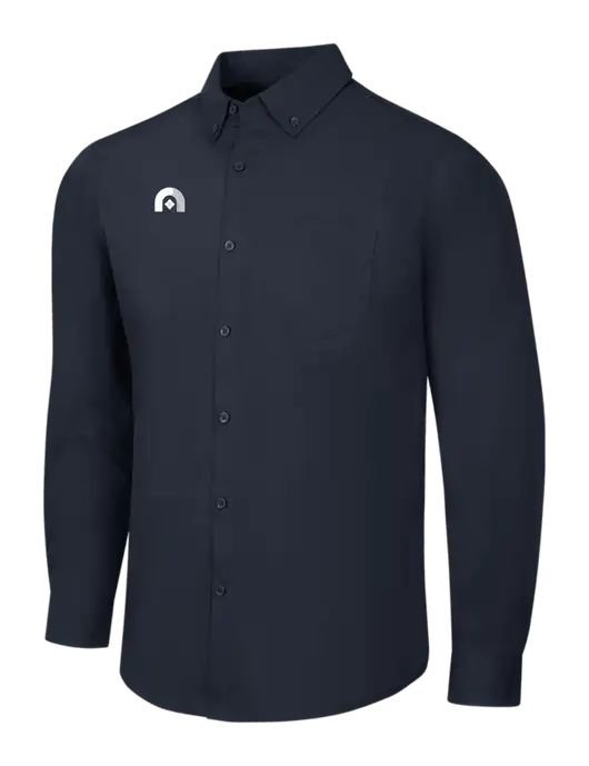 Navy Long Sleeve Carefree Poplin Shirt w/Novo Icon