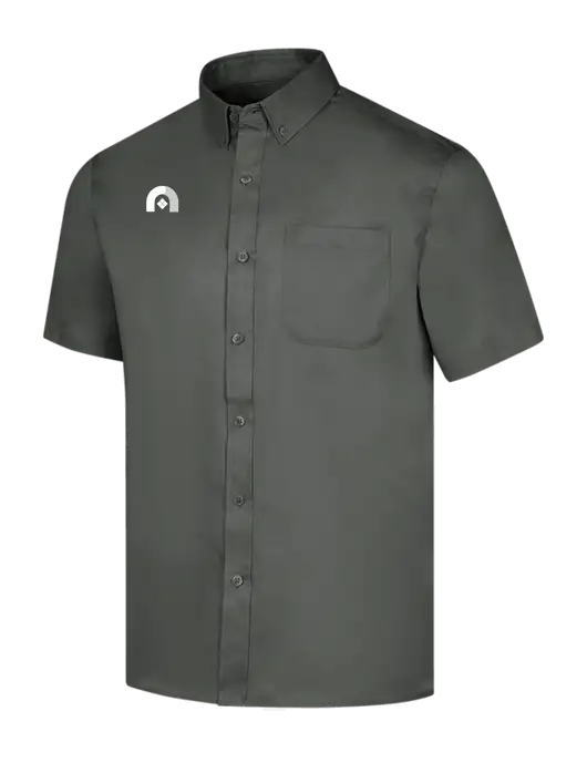Short Sleeve Dark Grey Superpro React Twill Shirt w/Novo Icon