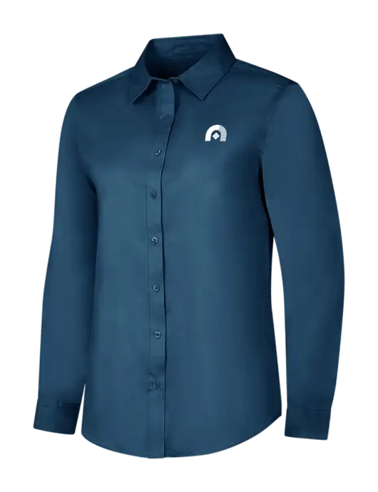 Light Navy Womens Long Sleeve Superpro React Twill Shirt w/Novo Icon