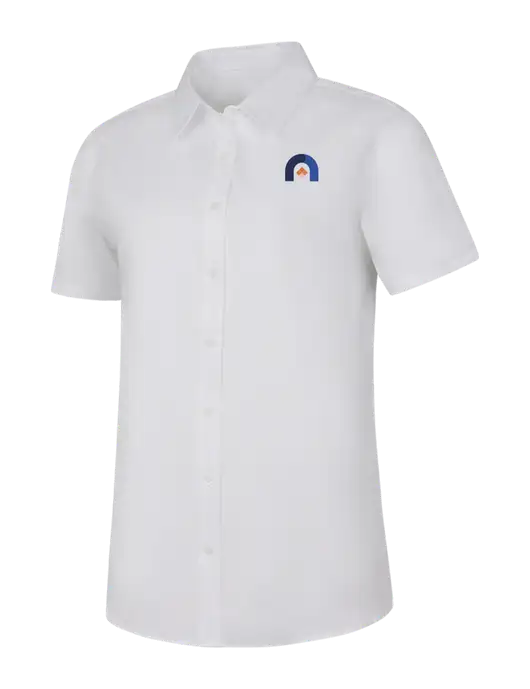 Womens White Short Sleeve Superpro React Twill Shirt w/Novo Icon