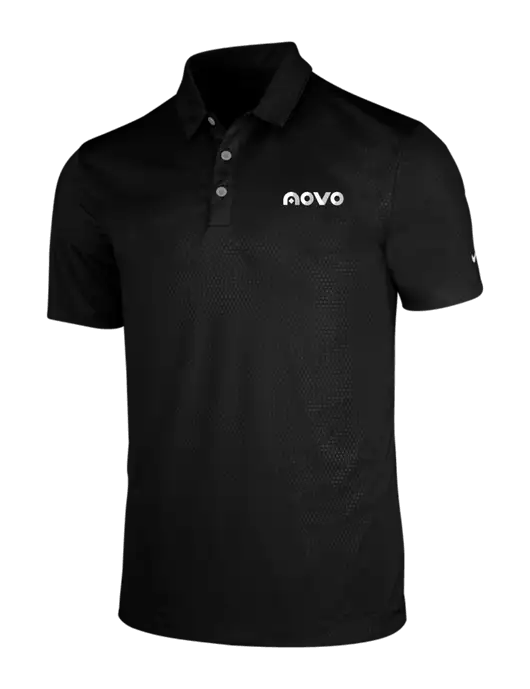 NIKE Black Dri-Fit Embossed Tri-Blade Polo w/Novo Logistics Logo