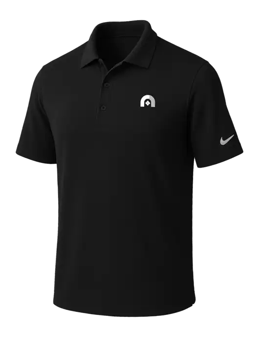 NIKE Black Dri-Fit Micro Pique Polo w/Novo Icon