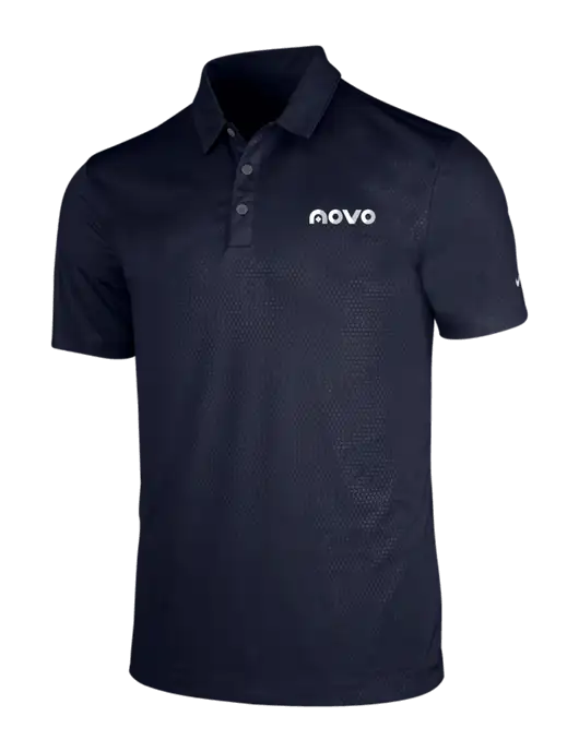 NIKE Dark Navy Dri-Fit Embossed Tri-Blade Polo w/Novo Logistics Logo