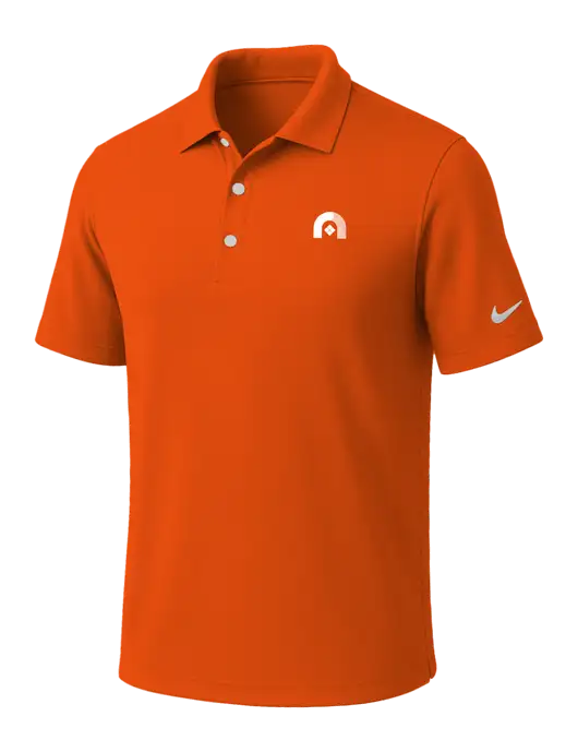 NIKE Orange Dri-Fit Micro Pique Polo w/Novo Icon