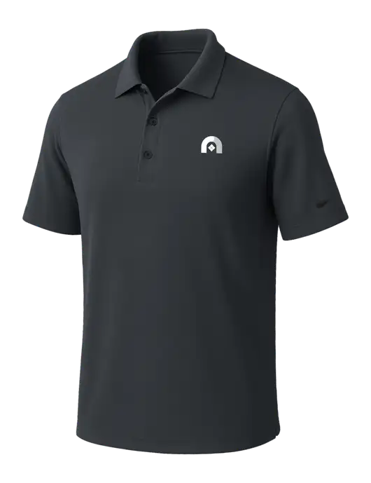 NIKE Dark Grey Dri-Fit Micro Pique Polo w/Novo Icon