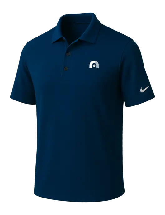NIKE Navy Dri-Fit Micro Pique Polo w/Novo Icon