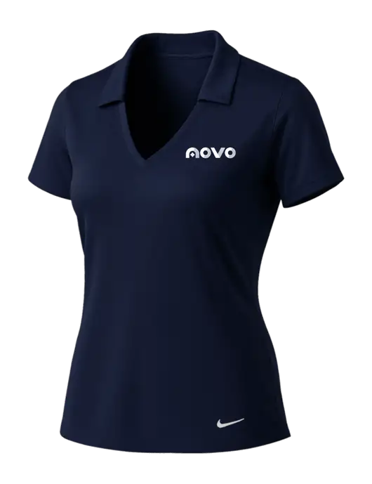 NIKE Dark Navy Womens Dri-Fit Vertical Mesh Polo w/Novo Logistics Logo