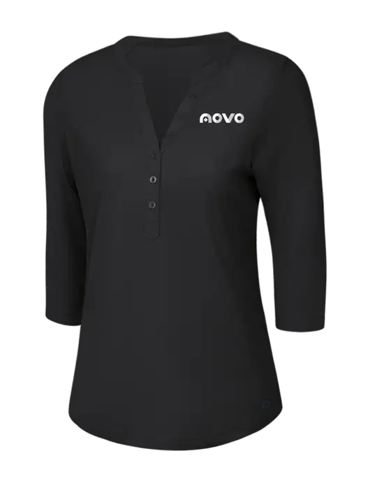 OGIO Blacktop Jewel Henley w/Novo Logistics Logo