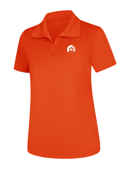 Womens Orange Micropique Sport-Wick Polo w/Novo Icon