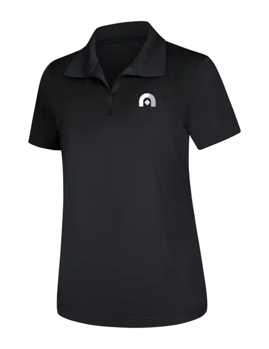 Womens Black Micropique Sport-Wick Polo w/Novo Icon