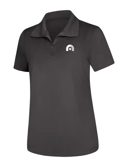 Womens Dark Grey Micropique Sport-Wick Polo w/Novo Icon