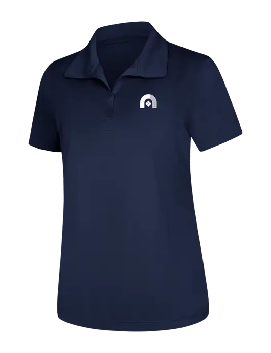 Womens Navy Micropique Sport-Wick Polo w/Novo Icon