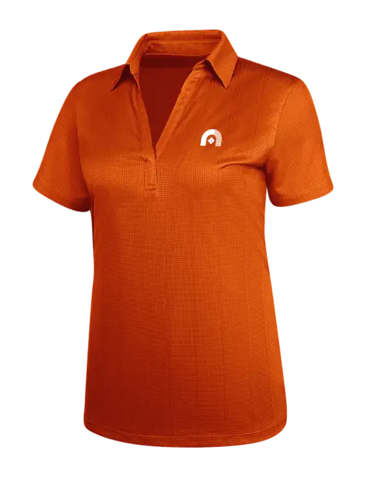 Orange Womens Performance Fine Jacquard Polo w/Novo Icon