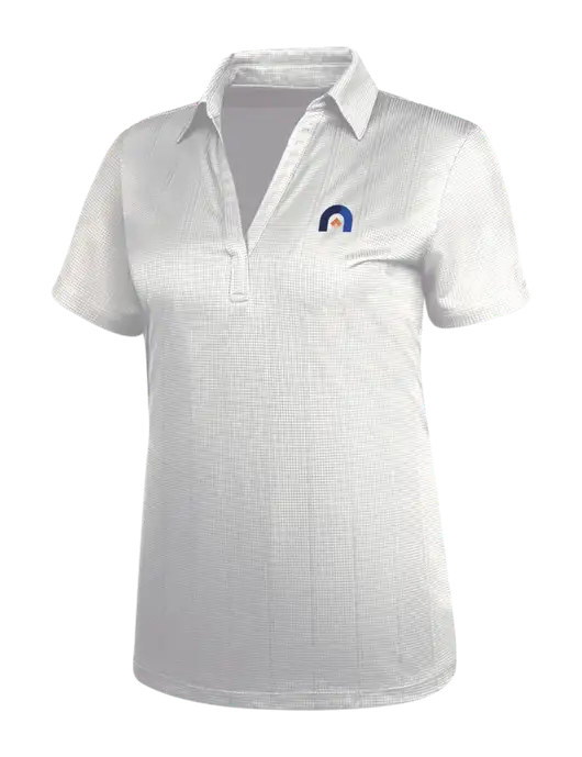 White Womens Performance Fine Jacquard Polo w/Novo Icon