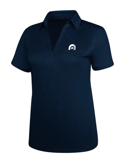 Navy Womens Performance Fine Jacquard Polo w/Novo Icon