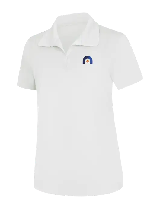 Womens White Micropique Sport-Wick Polo w/Novo Icon