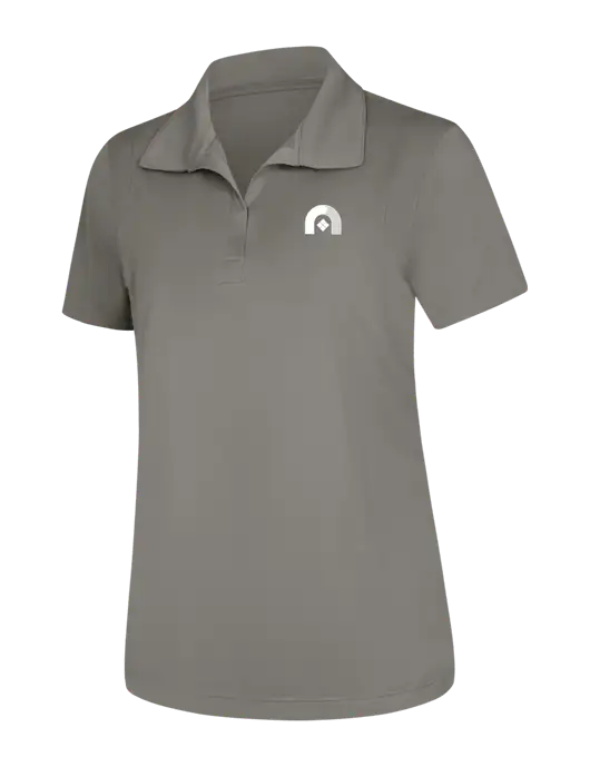 Womens Medium Grey Micropique Sport-Wick Polo w/Novo Icon