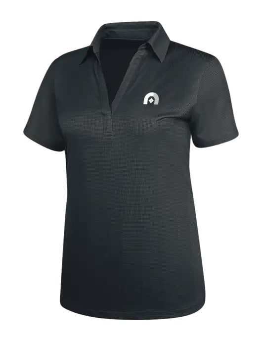 Dark Grey Womens Performance Fine Jacquard Polo w/Novo Icon