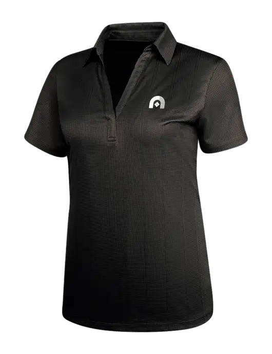 Black Womens Performance Fine Jacquard Polo w/Novo Icon
