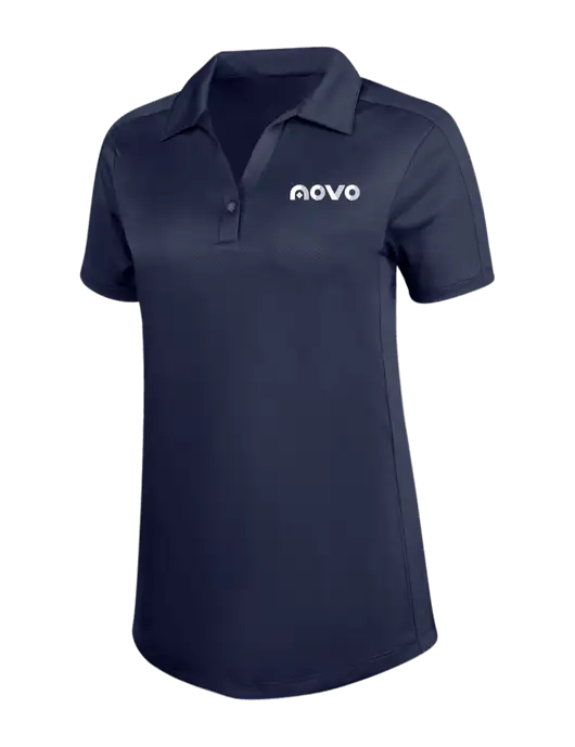 Womens Dark Navy Diamond Jacquard Polo w/Novo Logistics Logo