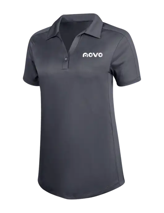 Womens Dark Grey Diamond Jacquard Polo w/Novo Logistics Logo