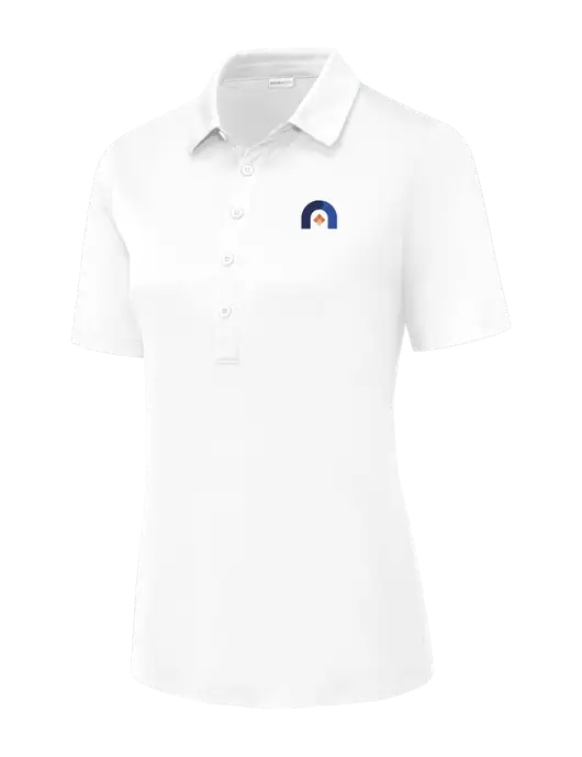 White Womens Posi-UV Pro Polo w/Novo Icon