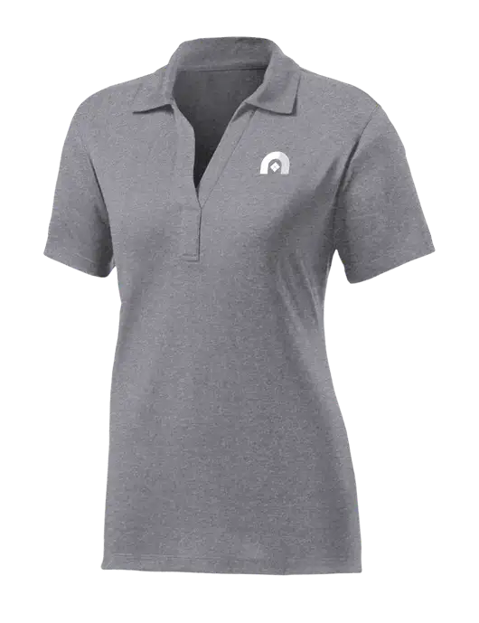 Womens Medium Grey Heather Contender Polo w/Novo Icon