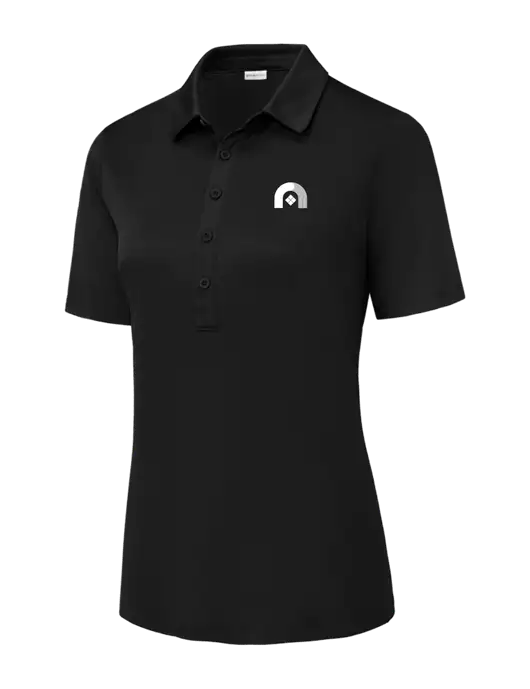 Black Womens Posi-UV Pro Polo w/Novo Icon