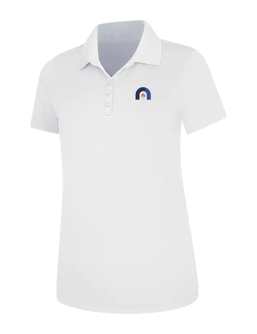 White Womens Dry Zone UV Mesh Polo w/Novo Icon