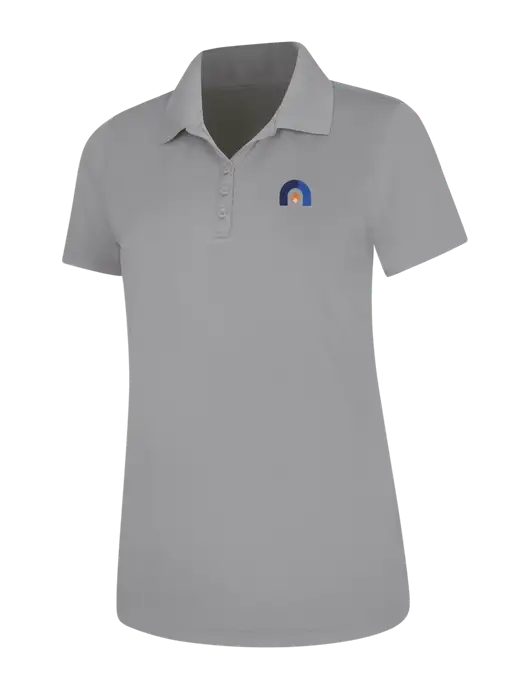 Light Grey Womens Dry Zone UV Mesh Polo w/Novo Icon