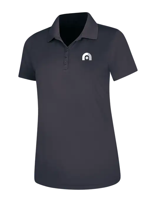 Dark Grey Womens Dry Zone UV Mesh Polo w/Novo Icon